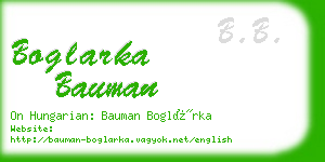boglarka bauman business card